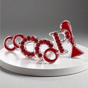 ❤️❤️❤️ DST Sorority Red and Silver Women's Brooch